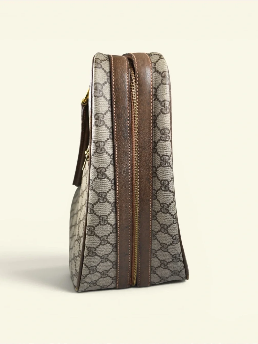 Gucci Beige and Brown GG Canvas Top-Handle Briefcase